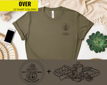 Navy Chief Seabee Qualification T-Shirt - Black & White Collection